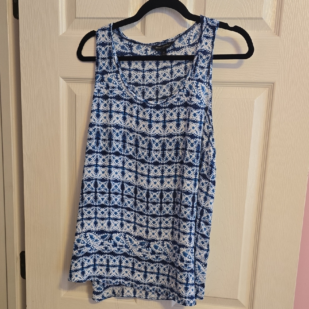 Banana Republic Navy and White Patterned Tank Top‎